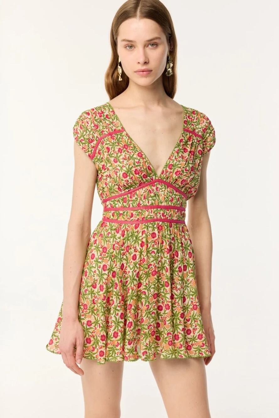 Poupette St Barth Ciao Mini Dress Pink Honolulu Size Small